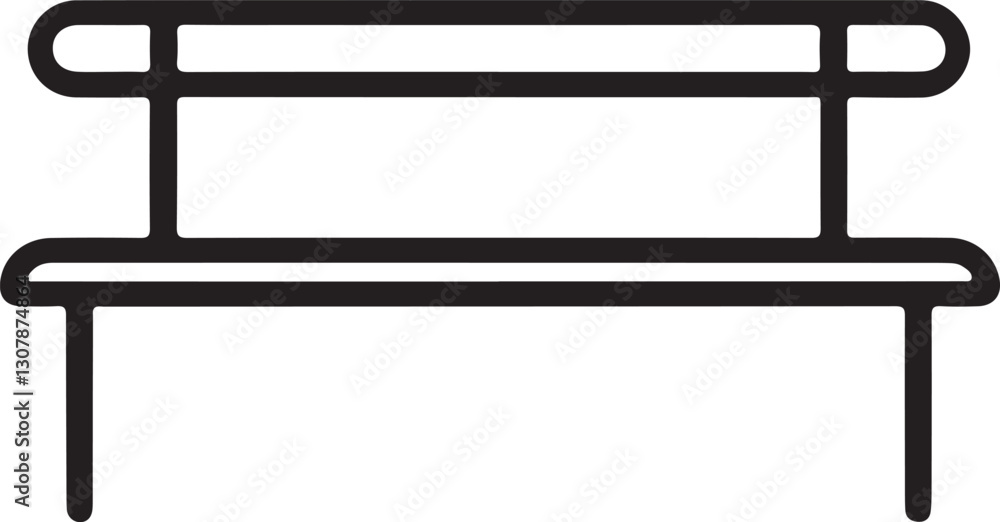 Obraz premium bench silhouette style minimal vector art illustration on a white background. 
