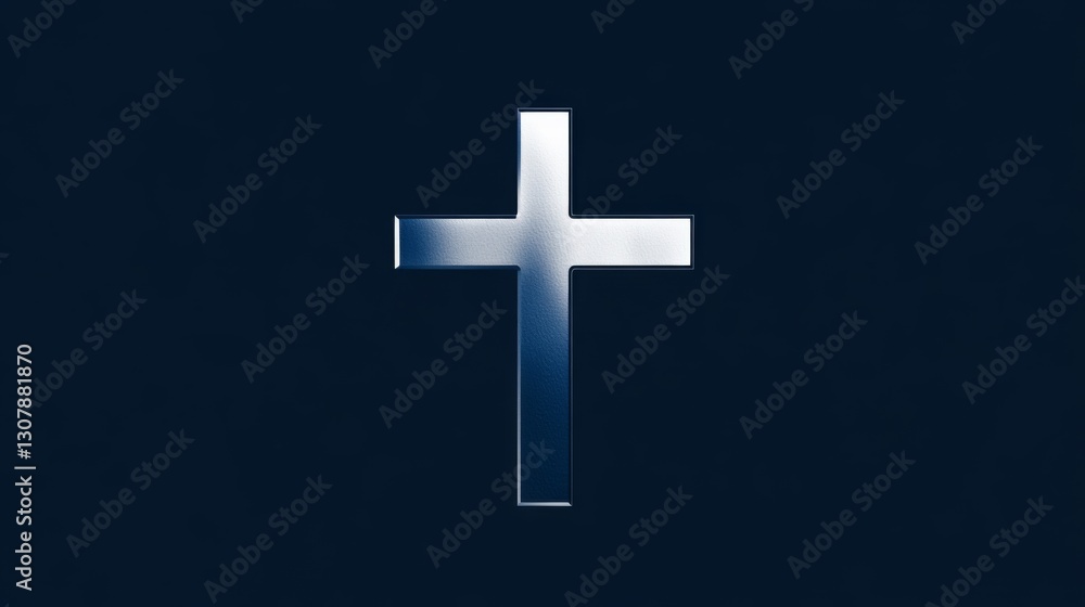 a simple navy blue and white cross symbol, elegantly positioned against a solid background. a simple navy blue and white cross symbol, elegantly positioned against a solid background.