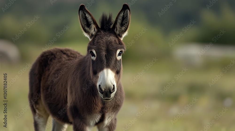 a calm donkey standing quietly in dry surroundings a calm donkey standing quietly in dry surroundings