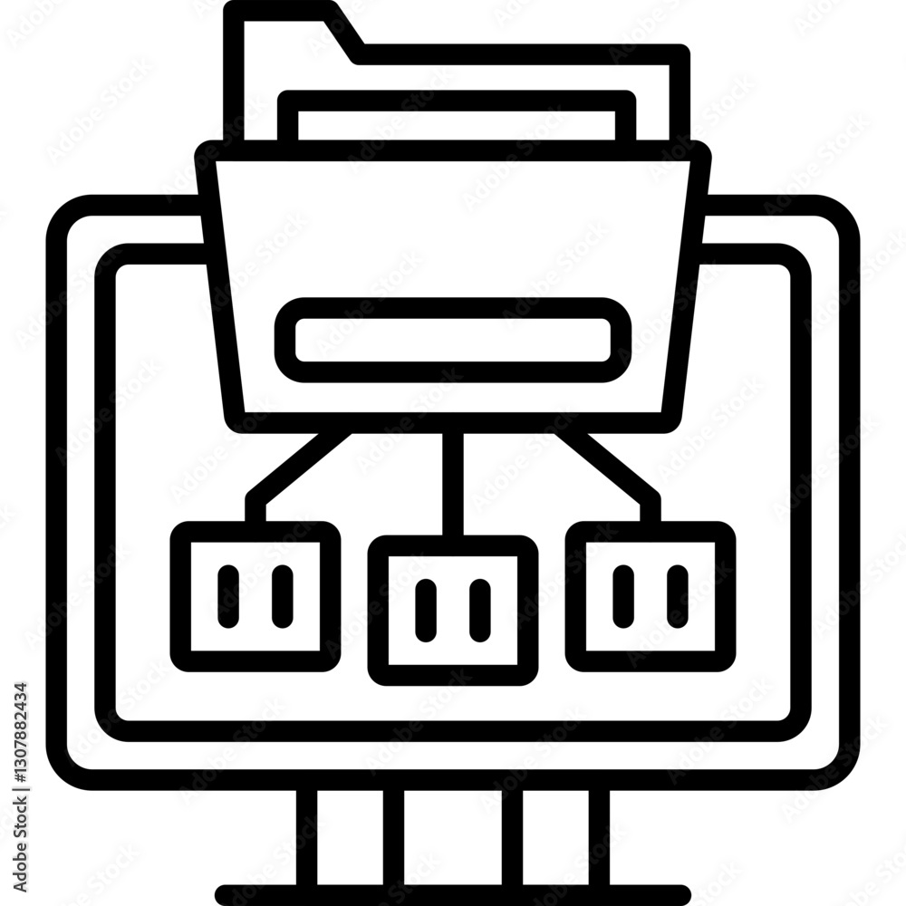 Smart TV Folder Server Icon Vector Element Smart TV Folder Server Icon Vector Element