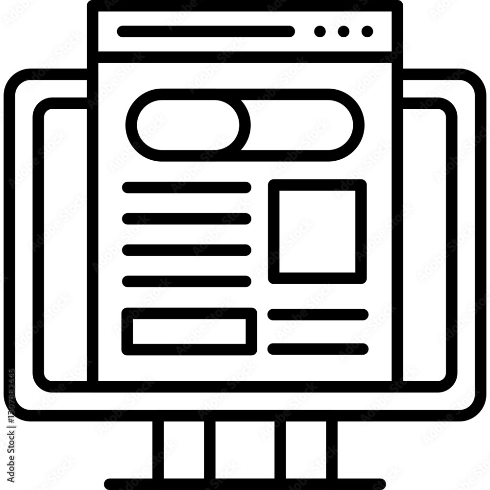 Smart TV Button Setting Icon Vector Element Smart TV Button Setting Icon Vector Element