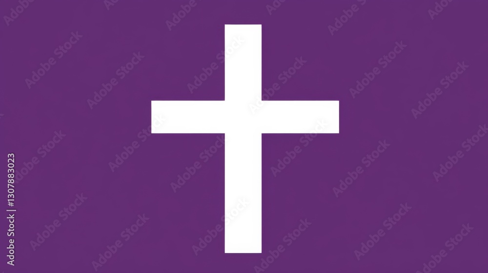 Fototapeta premium a simple purple and white cross symbol, elegantly positioned against a solid background.
