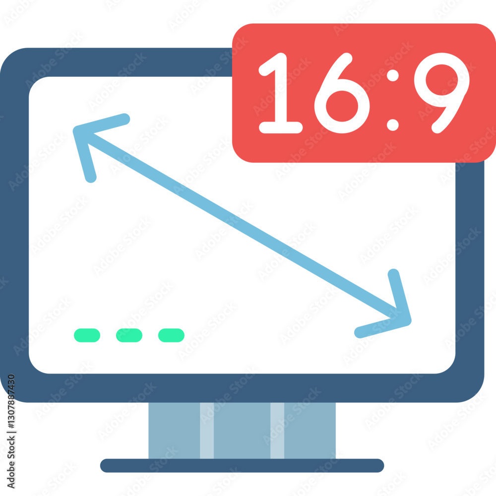 16.9 Inch Smart TV Icon Vector Element 16.9 Inch Smart TV Icon Vector Element