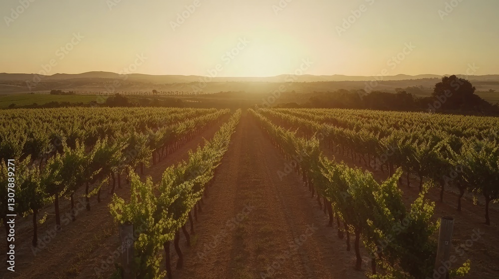 Fototapeta premium Charming vineyard landscape in a community promoting agritourism.