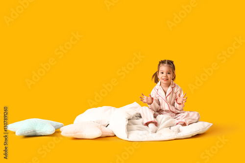 Cute little girl in pajamas...