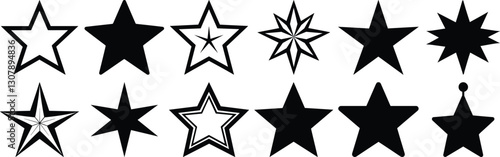 Star silhouette set vector design big pack of christmas illustration and icon