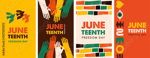 Juneteenth freedom day. A celebration of American history, African American Independence Day tribal design. Poster, banner, card template
