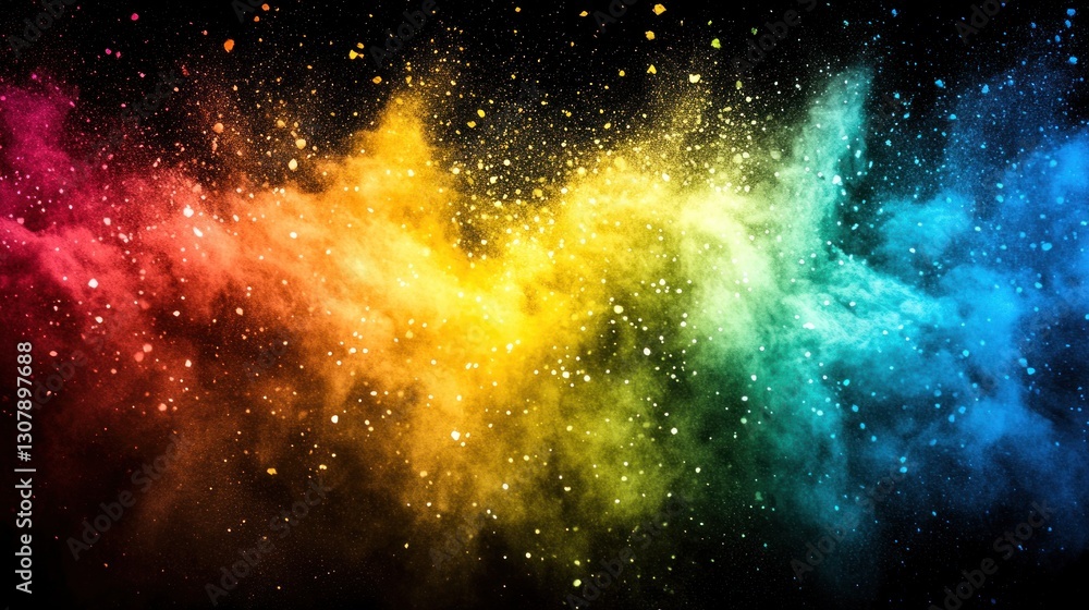 Naklejka premium Colorful powder explosion background, vibrant colors, abstract design, for a creative project