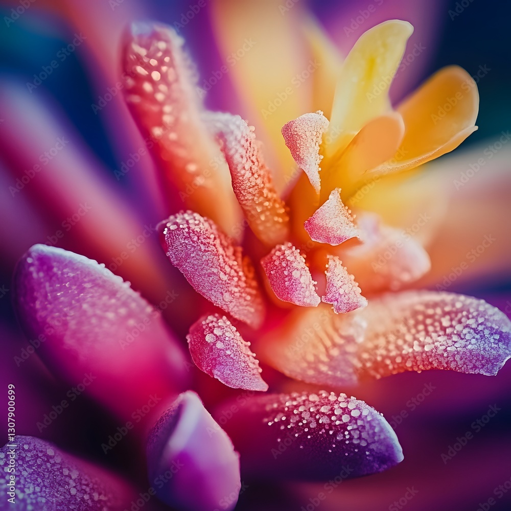 Elegant flower petals glimmering with fresh water droplets after a light rainfall in vibrant nature setting Elegant flower petals glimmering with fresh water droplets after a light rainfall in vibrant nature setting