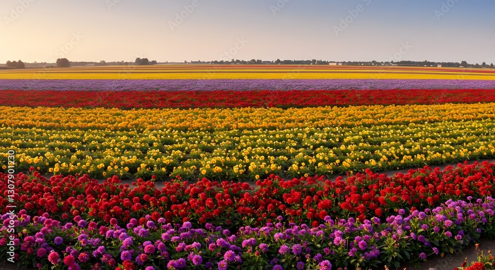Vibrant colorful flower field blooming in summer sunlight red pink farm plant flora rural fresh vivid Vibrant colorful flower field blooming in summer sunlight red pink farm plant flora rural fresh vivid
