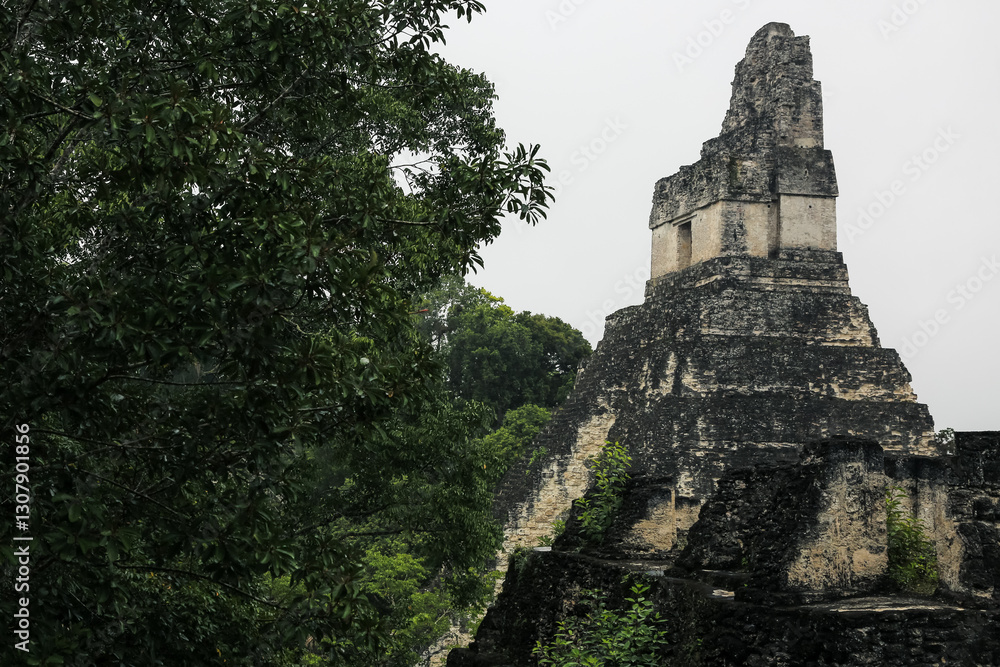 Ancient Mayan ruins, in the Guatemalan jungle. Ancient Mayan ruins, in the Guatemalan jungle.