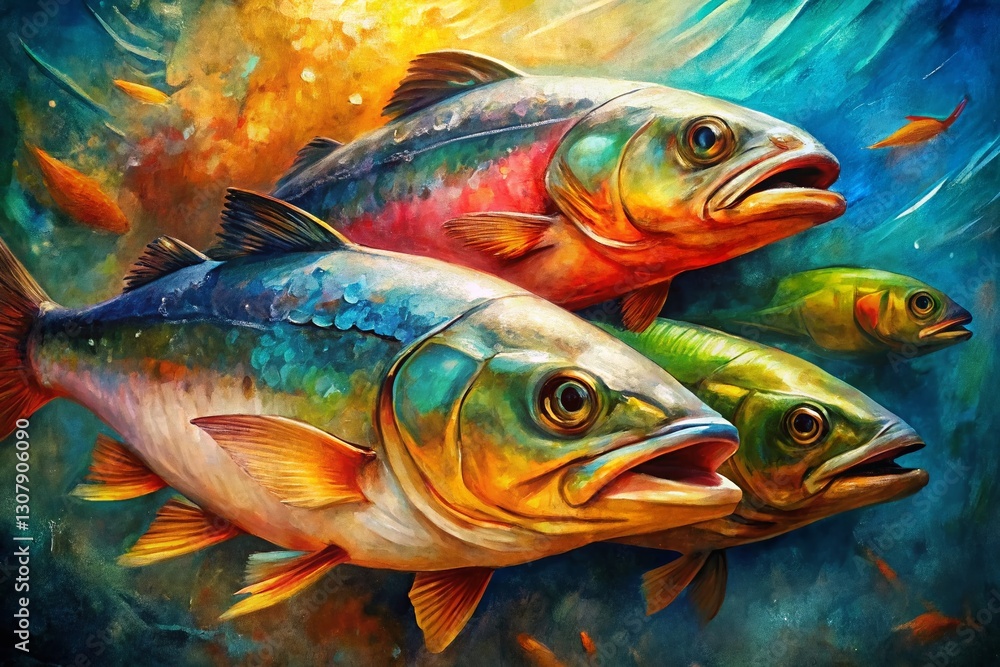 Abstract Fish Forms Brushstroke Canvas Art: Documentary Style Fine Art Photography Abstract Fish Forms Brushstroke Canvas Art: Documentary Style Fine Art Photography