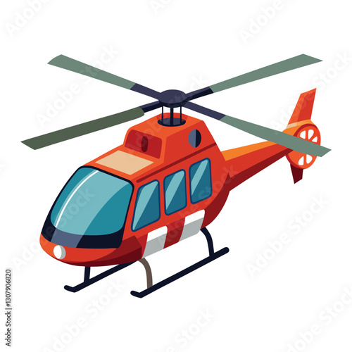 a flat illustration of a red helicopter