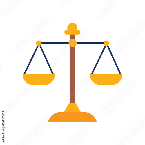 Vector Illustration of a Balance Scale Symbolizing Justice, Equality, and Fairness in Legal and Court Systems