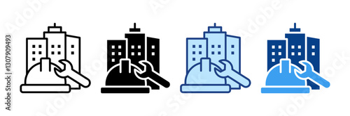 Building Renovation  Icon Set Multiple Style Collection
