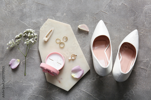 Elegant white bridal shoes ...