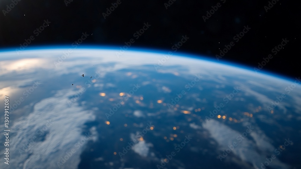 Obraz premium Earth from Space, Night View