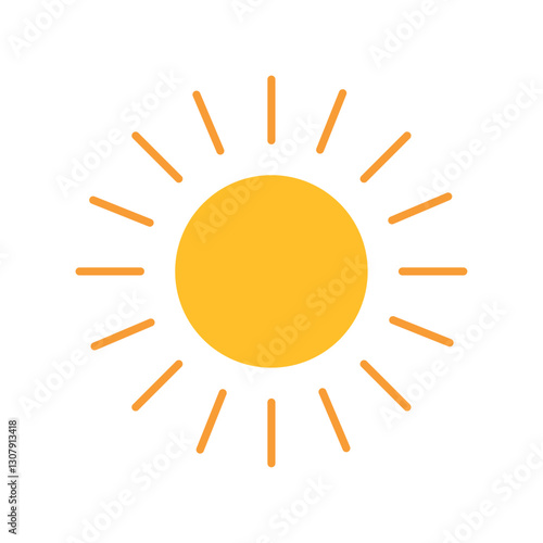 Vector image of a sun icon with white background