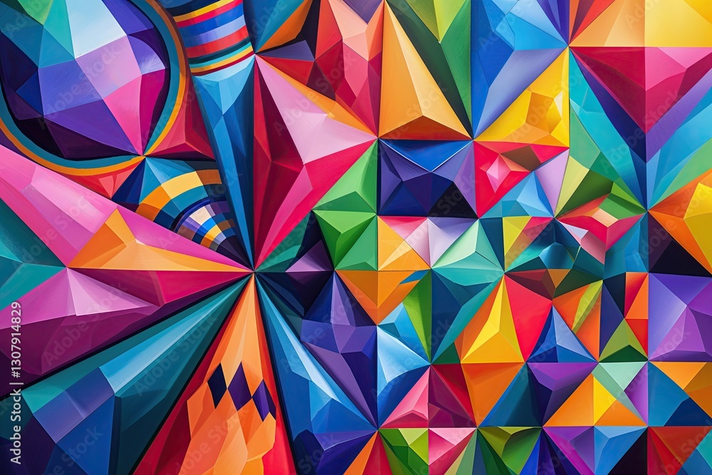 Whimsical Geometric Artwork with Vibrant Shapes and Imaginative Patterns Whimsical Geometric Artwork with Vibrant Shapes and Imaginative Patterns