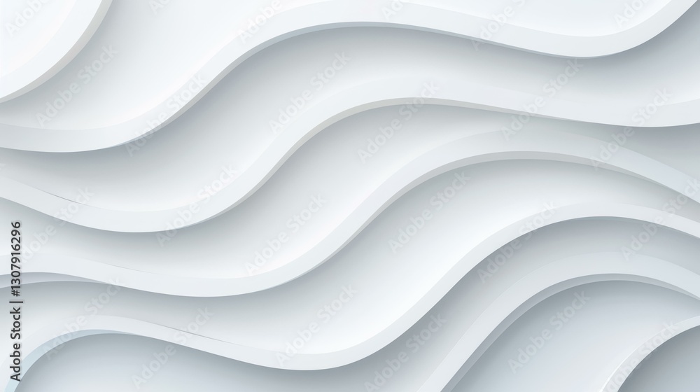 Obraz premium Elegant abstract background features curved white wavy shapes, perfect for banners and decorative cover designs.