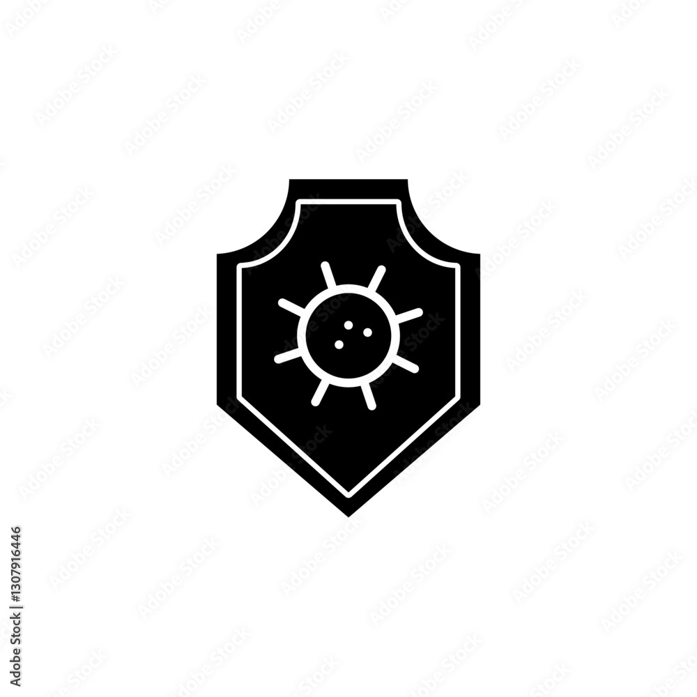Virus Shield glyph icon Virus Shield glyph icon