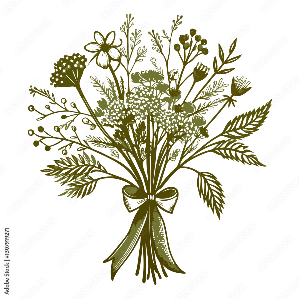 Fototapeta premium vector botanical plant and flower for logo and t-shirt