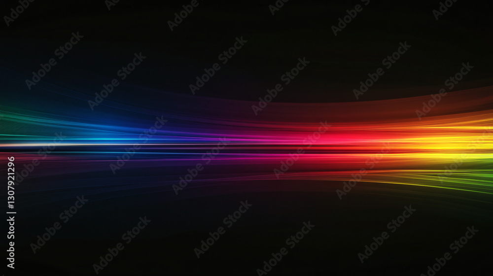 A futuristic abstract display of rainbow-colored light streaks flowing across a dark background creating a dynamic and modern digital effect
A futuristic abstract display of rainbow-colored light streaks flowing across a dark background creating a dynamic and modern digital effect