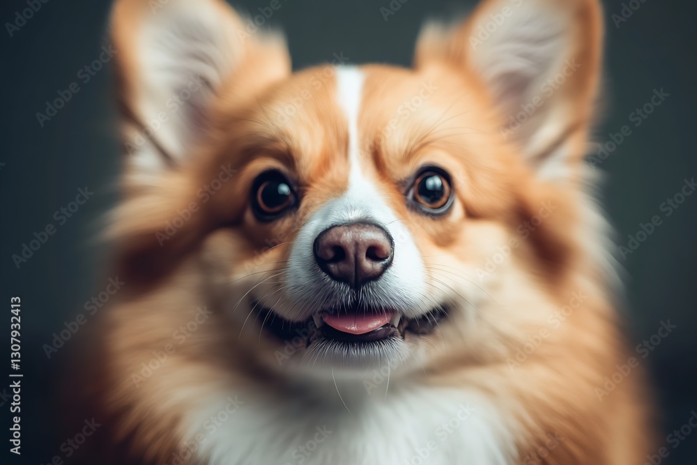 Delightful portrait of a friendly corgi with a cute expression and bright round eyes : Generative AI Delightful portrait of a friendly corgi with a cute expression and bright round eyes : Generative AI