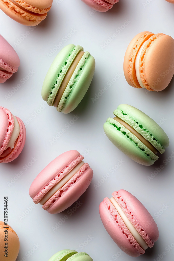 Bunte Macarons auf türkisem Hintergrund arrangiert für Dessertliebhaber
Bunte Macarons auf türkisem Hintergrund arrangiert für Dessertliebhaber