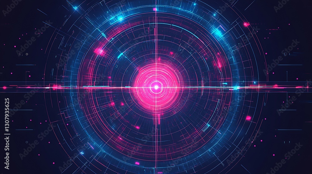 A stunning digital artwork featuring a circular abstract design with glowing particles set against a dark vibrant backdrop : Generative AI A stunning digital artwork featuring a circular abstract design with glowing particles set against a dark vibrant backdrop : Generative AI