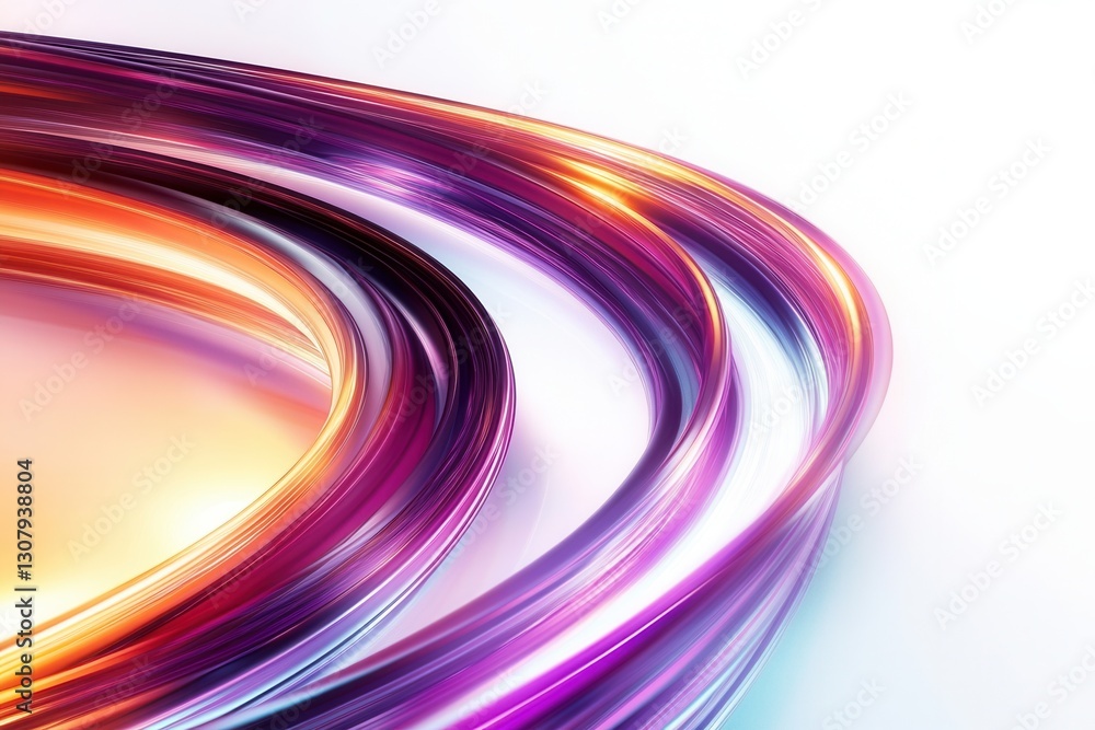 Glowing neon lines create an elegant futuristic composition on a white background with smooth light trails Generative AI Glowing neon lines create an elegant futuristic composition on a white background with smooth light trails Generative AI