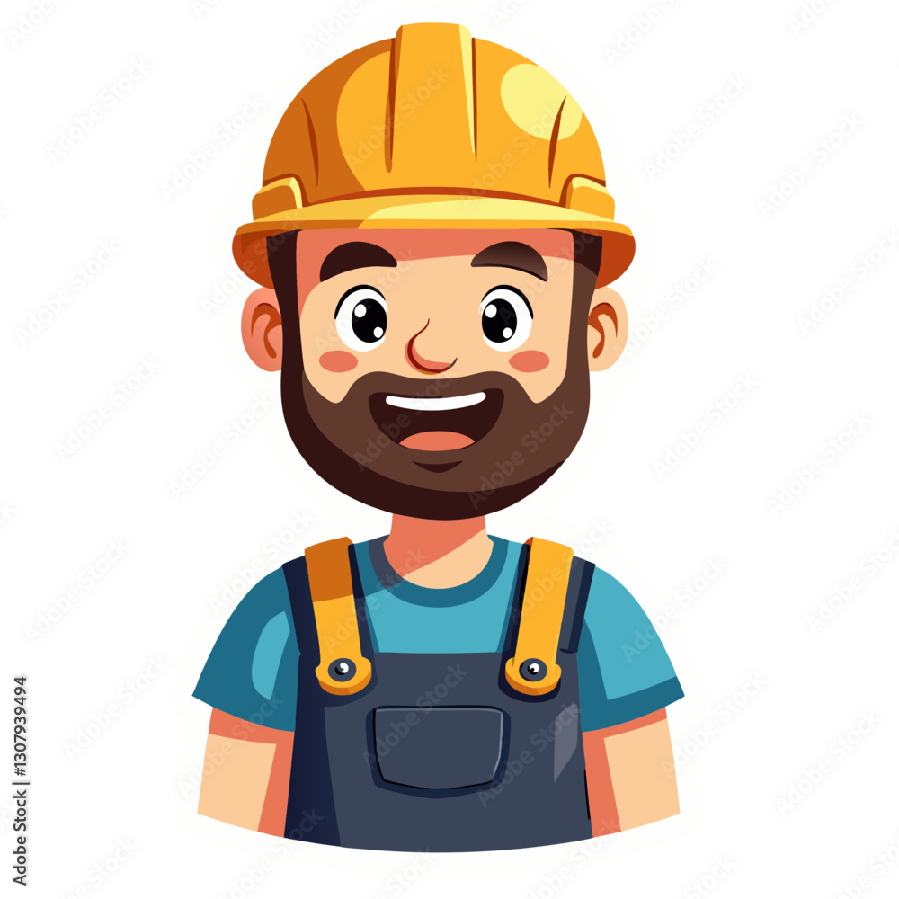 funny cartoon builder with helmet funny cartoon builder with helmet