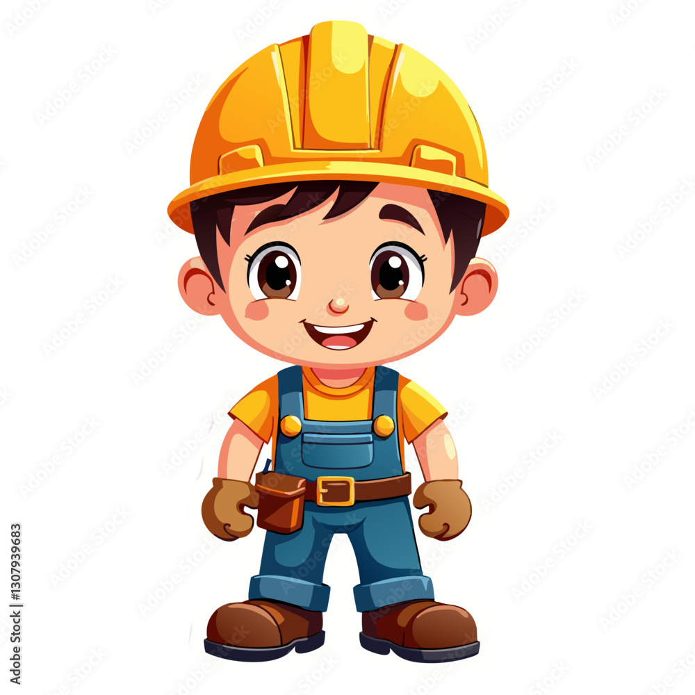 cartoon builder with a helmet cartoon builder with a helmet