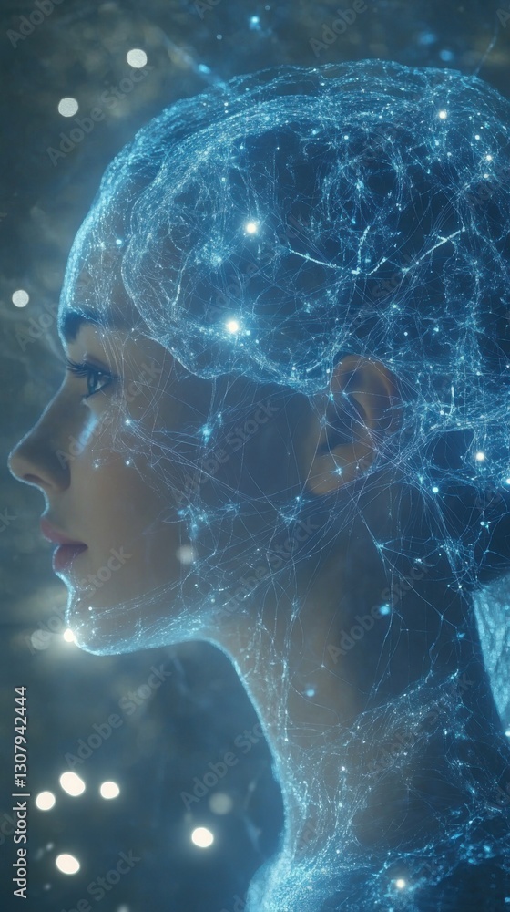 Fototapeta premium Portret kobiety z futurystycznym efektem