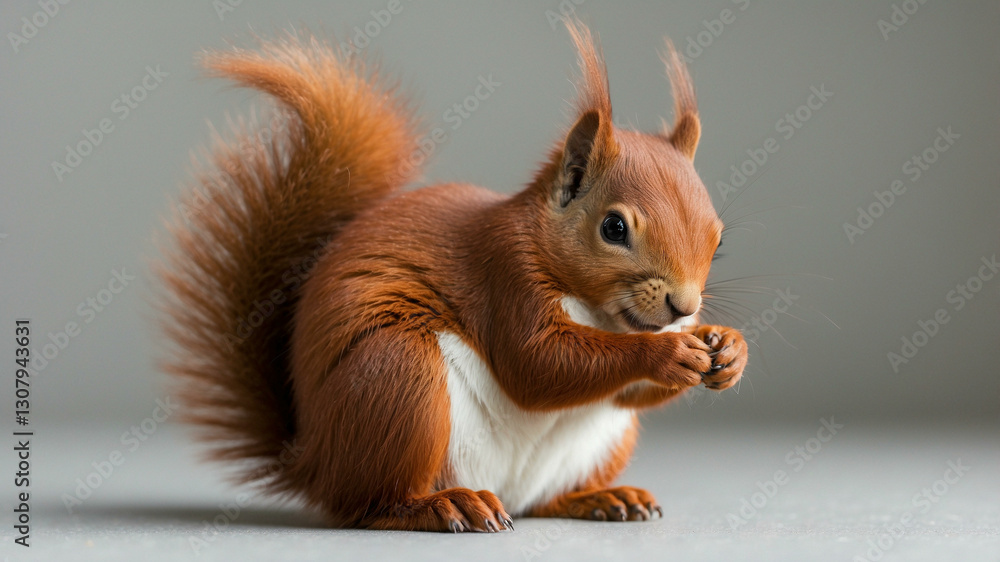 Portrait of red squirrel on a white background Portrait of red squirrel on a white background