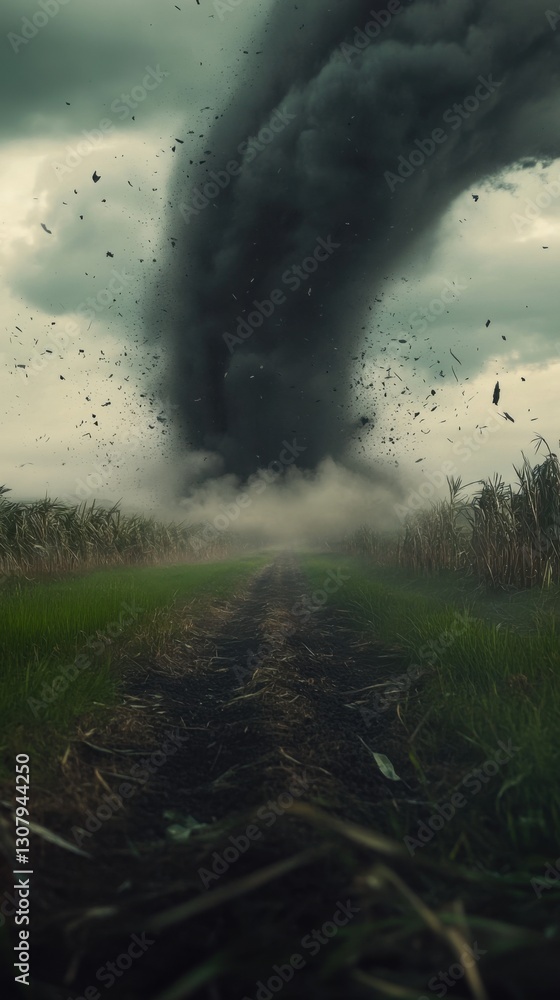 Fototapeta premium Tornado w polu