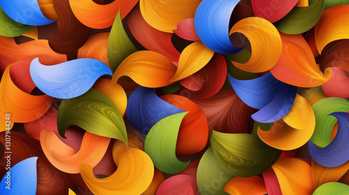 Colorful abstract swirls in vibrant hues create dynamic background design