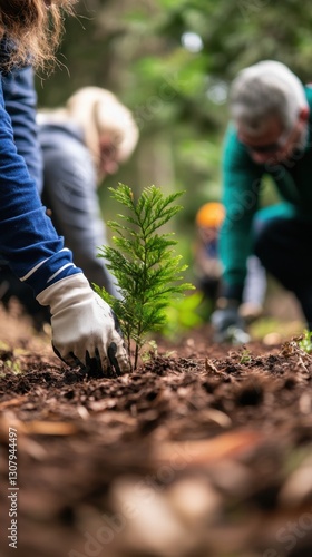 Sadzenie drzew, ekologia, wolontariat, zrównoważony rozwój, ochrona środowiska