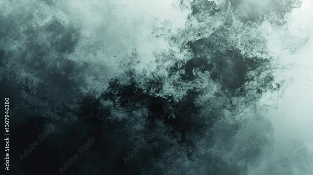 Obraz premium Ephemeral Darkness, A dance of ink in water creating ethereal textures