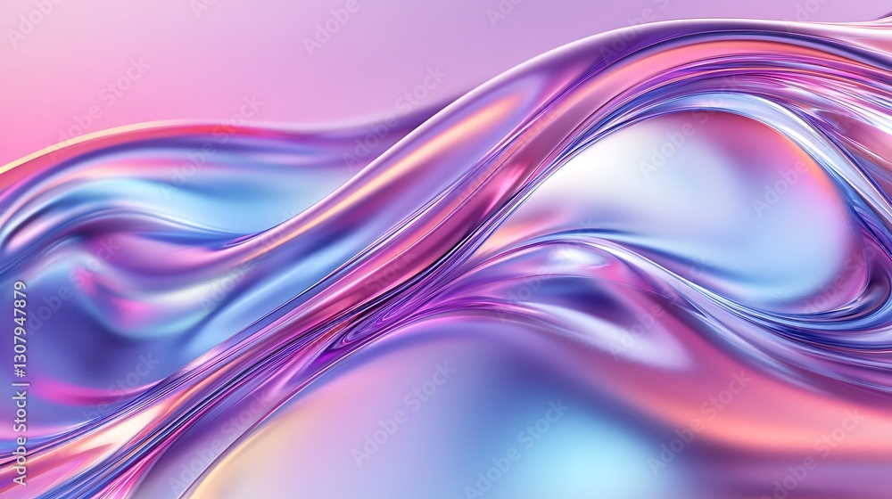 Iridescent surface displays dynamic, flowing colors in an abstract, futuristic design Iridescent surface displays dynamic, flowing colors in an abstract, futuristic design