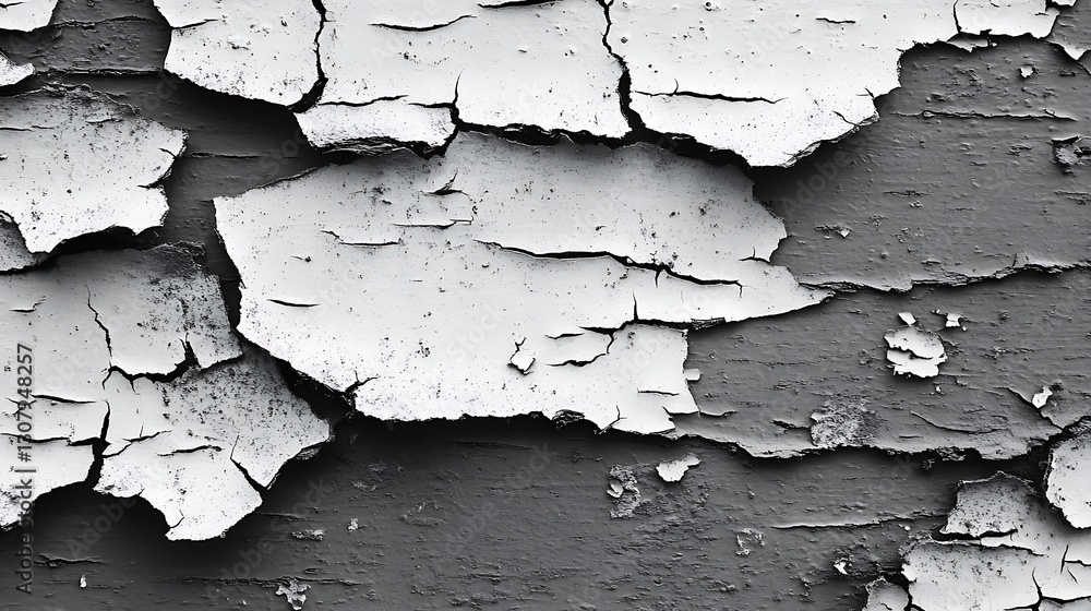 Obraz premium Wall texture showcases peeling paint and grunge details creating a vintage, urban backdrop