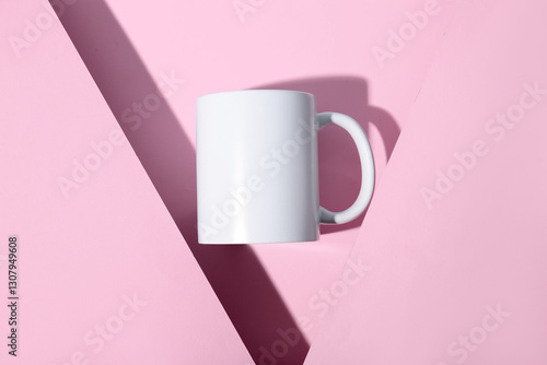 Blank white ceramic coffee ...