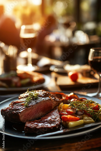 Cooked Roast Beef Being Sliced