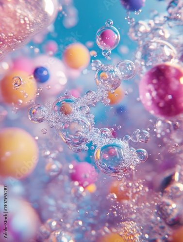 Wallpaper Mural Chromatic Spheres and Translucent Bubbles, An Abstract Cascade of Light Torontodigital.ca