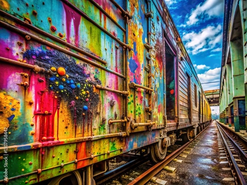 Abstract Urban Paint Splatter Transportation Graphic Design