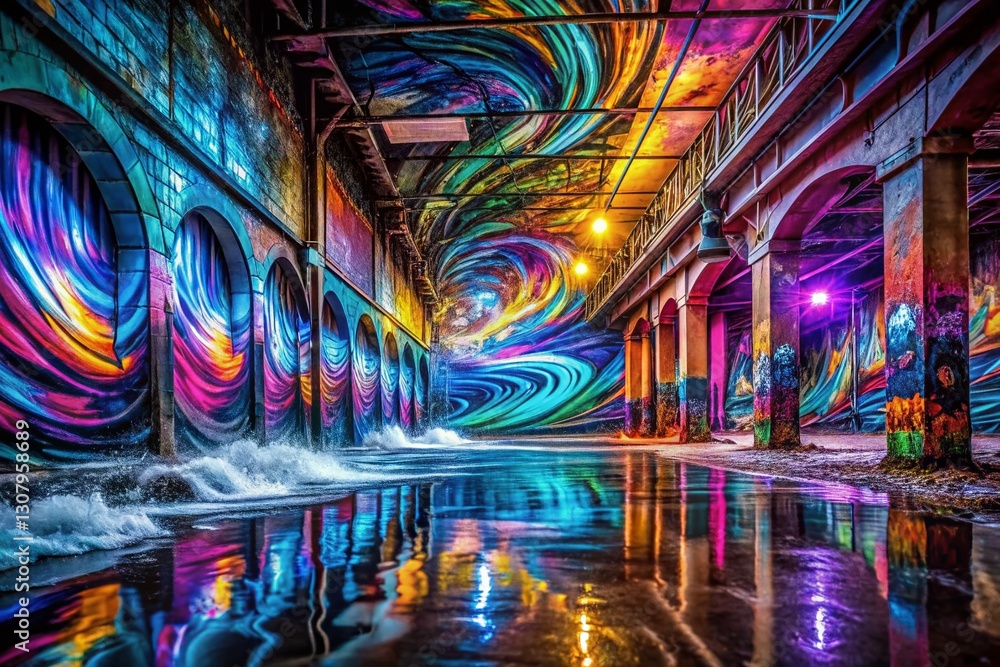 Abstract Urban Wave Patterns: Vibrant Colors & Modern Textures Abstract Urban Wave Patterns: Vibrant Colors & Modern Textures