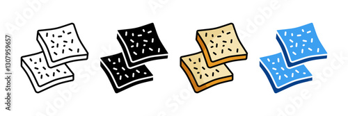 Bread  Icon Set Multiple Style Collection