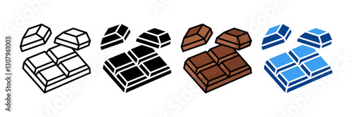 Chocolate Bar  Icon Set Multiple Style Collection