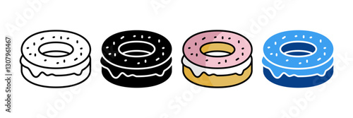 Bagel  Icon Set Multiple Style Collection