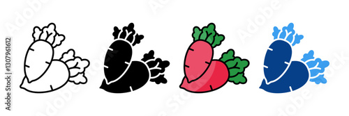 Radish  Icon Set Multiple Style Collection